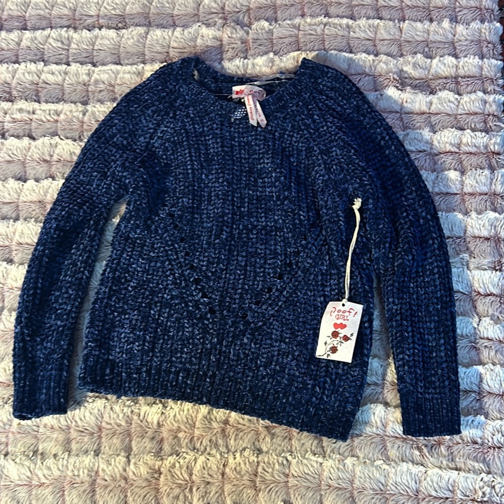 Adorable Blue Girl Sweater size XS by Poof Girl